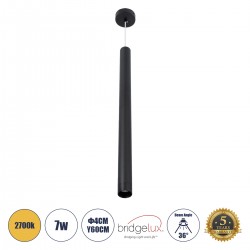 kelvo® CANAL 60376 Μοντέρνο Κρεμαστό Φωτιστικό Οροφής LED 7W 700lm 36° AC 220-240V IP20 Θερμό Λευκό 2700K - Bridgelux COB Chip & TÜV SÜD Driver - Μαύρο Ματ - Μ4 x Π4 x Υ60cm - 5 Χρόνια Εγγύηση kelvo® CANAL 60376 Μοντέρνο Κρεμαστό Φωτιστικό Οροφής LED 7W 700lm 36° AC 220-240V IP20 Θερμό Λευκό 2700K - Bridgelux COB Chip & TÜV SÜD Driver - Μαύρο Ματ - Μ4 x Π4 x Υ60cm - 5 Χρόνια Εγγύηση