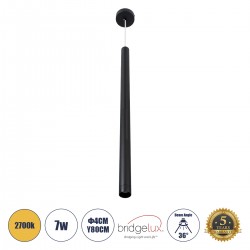 kelvo® CANAL 60377 Μοντέρνο Κρεμαστό Φωτιστικό Οροφής LED 7W 700lm 36° AC 220-240V IP20 Θερμό Λευκό 2700K - Bridgelux COB Chip & TÜV SÜD Driver - Μαύρο Ματ - Μ4 x Π4 x Υ80cm - 5 Χρόνια Εγγύηση kelvo® CANAL 60377 Μοντέρνο Κρεμαστό Φωτιστικό Οροφής LED 7W 700lm 36° AC 220-240V IP20 Θερμό Λευκό 2700K - Bridgelux COB Chip & TÜV SÜD Driver - Μαύρο Ματ - Μ4 x Π4 x Υ80cm - 5 Χρόνια Εγγύηση