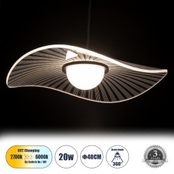 GLOBOSTAR® ACRYLICA 60974 Μοντέρνο Κρεμαστό Φωτιστικό Οροφής LED 20W 2240lm 360° AC 220-240V IP20 Ρυθμιζόμενο Λευκό CCT με On/Off 2700K/4500K/6000K - Lumileds SMD Chip - Διάφανο & Μαύρο Ματ - Μ40 x Π40 x Υ6.5cm - 3 Χρόνια Εγγύηση GLOBOSTAR® ACRYLICA 60974 Μοντέρνο Κρεμαστό Φωτιστικό Οροφής LED 20W 2240lm 360° AC 220-240V IP20 Ρυθμιζόμενο Λευκό CCT με On/Off 2700K/4500K/6000K - Lumileds SMD Chip - Διάφανο & Μαύρο Ματ - Μ40 x Π40 x Υ6.5cm - 3 Χρόνια Εγγύηση