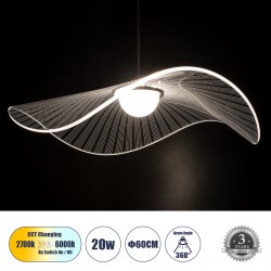 GLOBOSTAR® ACRYLICA 60975 Μοντέρνο Κρεμαστό Φωτιστικό Οροφής LED 20W 2240lm 360° AC 220-240V IP20 Ρυθμιζόμενο Λευκό CCT με On/Off 2700K/4500K/6000K - Lumileds SMD Chip - Διάφανο & Μαύρο Ματ - Μ60 x Π60 x Υ15cm - 3 Χρόνια Εγγύηση GLOBOSTAR® ACRYLICA 60975 Μοντέρνο Κρεμαστό Φωτιστικό Οροφής LED 20W 2240lm 360° AC 220-240V IP20 Ρυθμιζόμενο Λευκό CCT με On/Off 2700K/4500K/6000K - Lumileds SMD Chip - Διάφανο & Μαύρο Ματ - Μ60 x Π60 x Υ15cm - 3 Χρόνια Εγγύηση