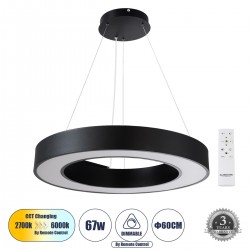 GLOBOSTAR® RA 61194 Μοντέρνο Κρεμαστό Φωτιστικό Οροφής LED 67W 7370lm 120° AC 220-240V IP20 Ρυθμιζόμενο Λευκό CCT με Χειριστήριο από 2700K έως 6000K Dimmable - Lumileds SMD Chip - Μαύρο Ματ - Μ60 x Π60 x Υ8cm - 3 Χρόνια Εγγύηση GLOBOSTAR® RA 61194 Μοντέρνο Κρεμαστό Φωτιστικό Οροφής LED 67W 7370lm 120° AC 220-240V IP20 Ρυθμιζόμενο Λευκό CCT με Χειριστήριο από 2700K έως 6000K Dimmable - Lumileds SMD Chip - Μαύρο Ματ - Μ60 x Π60 x Υ8cm - 3 Χρόνια Εγγύηση