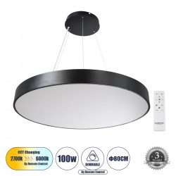 GLOBOSTAR® BURTON 61204 Μοντέρνο Κρεμαστό Φωτιστικό Οροφής LED 100W 11020lm 120° AC 220-240V IP20 Ρυθμιζόμενο Λευκό CCT με Χειριστήριο από 2700K έως 6000K Dimmable - Lumileds SMD Chip - Μαύρο Ματ - Μ80 x Π80 x Υ8cm - 3 Χρόνια Εγγύηση GLOBOSTAR® BURTON 61204 Μοντέρνο Κρεμαστό Φωτιστικό Οροφής LED 100W 11020lm 120° AC 220-240V IP20 Ρυθμιζόμενο Λευκό CCT με Χειριστήριο από 2700K έως 6000K Dimmable - Lumileds SMD Chip - Μαύρο Ματ - Μ80 x Π80 x Υ8cm - 3 Χρόνια Εγγύηση