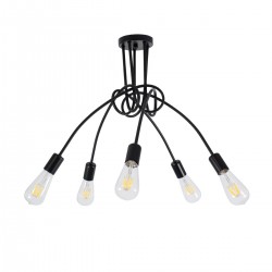 GLOBOSTAR® PAULELI 01127 Μοντέρνο Φωτιστικό Οροφής με Ντουί 5 x E27 AC 220-240V IP20 - Μαύρο - Μ76 x Π76 x Υ45cm GLOBOSTAR® PAULELI 01127 Μοντέρνο Φωτιστικό Οροφής με Ντουί 5 x E27 AC 220-240V IP20 - Μαύρο - Μ76 x Π76 x Υ45cm