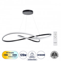 GLOBOSTAR® DEXTER 60917 Μοντέρνο Κρεμαστό Φωτιστικό Οροφής LED 120W 13440lm 300° AC 220-240V IP20 Ρυθμιζόμενο Λευκό CCT με Χειριστήριο από 2700K έως 6000K Dimmable - Lumileds SMD Chip - Μαύρο Ματ - Μ103 x Π103 x Υ22cm - 3 Χρόνια Εγγύηση GLOBOSTAR® DEXTER 60917 Μοντέρνο Κρεμαστό Φωτιστικό Οροφής LED 120W 13440lm 300° AC 220-240V IP20 Ρυθμιζόμενο Λευκό CCT με Χειριστήριο από 2700K έως 6000K Dimmable - Lumileds SMD Chip - Μαύρο Ματ - Μ103 x Π103 x Υ22cm - 3 Χρόνια Εγγύηση