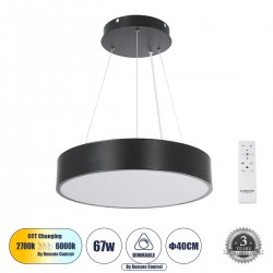 GLOBOSTAR® BURTON 61200 Μοντέρνο Κρεμαστό Φωτιστικό Οροφής LED 67W 7370lm 120° AC 220-240V IP20 Ρυθμιζόμενο Λευκό CCT με Χειριστήριο από 2700K έως 6000K Dimmable - Lumileds SMD Chip - Μαύρο Ματ - Μ40 x Π40 x Υ8cm - 3 Χρόνια Εγγύηση GLOBOSTAR® BURTON 61200 Μοντέρνο Κρεμαστό Φωτιστικό Οροφής LED 67W 7370lm 120° AC 220-240V IP20 Ρυθμιζόμενο Λευκό CCT με Χειριστήριο από 2700K έως 6000K Dimmable - Lumileds SMD Chip - Μαύρο Ματ - Μ40 x Π40 x Υ8cm - 3 Χρόνια Εγγύηση