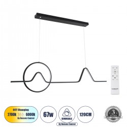 GLOBOSTAR® WINDY 61292 Μοντέρνο Κρεμαστό Φωτιστικό Οροφής LED 67W 7504lm 300° AC 220-240V IP20 Ρυθμιζόμενο Λευκό CCT με Χειριστήριο από 2700K έως 6000K Dimmable - Lumileds SMD Chip - Μαύρο Ματ - Μ120 x Π4 x Υ30cm - 3 Χρόνια Εγγύηση GLOBOSTAR® WINDY 61292 Μοντέρνο Κρεμαστό Φωτιστικό Οροφής LED 67W 7504lm 300° AC 220-240V IP20 Ρυθμιζόμενο Λευκό CCT με Χειριστήριο από 2700K έως 6000K Dimmable - Lumileds SMD Chip - Μαύρο Ματ - Μ120 x Π4 x Υ30cm - 3 Χρόνια Εγγύηση