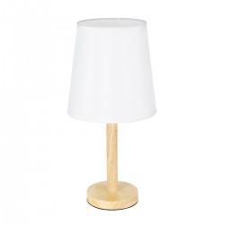 GloboStar® NAPHIE 01208 Κλασσικό Επιτραπέζιο Φωτιστικό Πορτατίφ Μονόφωτο 1 x E27 IP20 Μπεζ Ξύλο με Λευκό Ύφασμα - Μ21 x Π21 x Υ42cm GloboStar® NAPHIE 01208 Κλασσικό Επιτραπέζιο Φωτιστικό Πορτατίφ Μονόφωτο 1 x E27 IP20 Μπεζ Ξύλο με Λευκό Ύφασμα - Μ21 x Π21 x Υ42cm