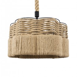 GLOBOSTAR® TONDO 01604 Boho Κρεμαστό Φωτιστικό Οροφής με Ντουί 1 x E27 AC 220-240V IP20 - Μπεζ & Μαύρο - Μ38 x Π38 x Y21cm GLOBOSTAR® TONDO 01604 Boho Κρεμαστό Φωτιστικό Οροφής με Ντουί 1 x E27 AC 220-240V IP20 - Μπεζ & Μαύρο - Μ38 x Π38 x Y21cm