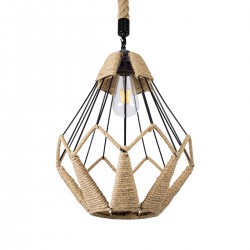 GLOBOSTAR® CONICAL 01617 Vintage Κρεμαστό Φωτιστικό Οροφής με Ντουί 1 x E27 AC 220-240V IP20 - Μαύρο & Μπεζ - Μ30 x Π30 x Υ40cm GLOBOSTAR® CONICAL 01617 Vintage Κρεμαστό Φωτιστικό Οροφής με Ντουί 1 x E27 AC 220-240V IP20 - Μαύρο & Μπεζ - Μ30 x Π30 x Υ40cm