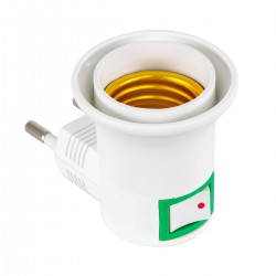 GloboStar® 78956 Αντάπτορας - Βάση E27 για Φωτάκι Νυχτός ELLIS με Διακόπτη On/Off Μ3.3 x Π6 x Υ5cm GloboStar® 78956 Αντάπτορας - Βάση E27 για Φωτάκι Νυχτός ELLIS με Διακόπτη On/Off Μ3.3 x Π6 x Υ5cm