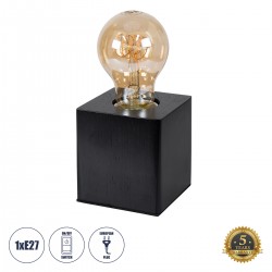 GloboStar® WOODBOX 99407 Μοντέρνο Επιτραπέζιο Φωτιστικό Πορτατίφ Μονόφωτο 1 x E27 IP20 Μαύρο Ξύλο - Μ7.6 x Π7.6 x Υ8.2cm GloboStar® WOODBOX 99407 Μοντέρνο Επιτραπέζιο Φωτιστικό Πορτατίφ Μονόφωτο 1 x E27 IP20 Μαύρο Ξύλο - Μ7.6 x Π7.6 x Υ8.2cm