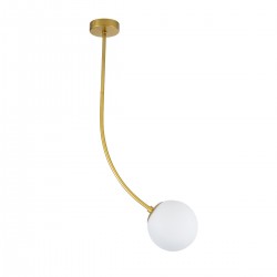 GLOBOSTAR® DRIZZLE 00921 Μοντέρνο Φωτιστικό Οροφής με Ντουί 1 x E27 AC 220-240V IP20 - Λευκό & Χρυσό - Μ15 x Π15 x Υ100cm GLOBOSTAR® DRIZZLE 00921 Μοντέρνο Φωτιστικό Οροφής με Ντουί 1 x E27 AC 220-240V IP20 - Λευκό & Χρυσό - Μ15 x Π15 x Υ100cm