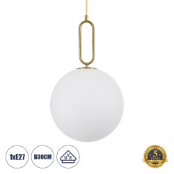 GLOBOSTAR® BELLISSIMO 61487 Μοντέρνο Κρεμαστό Φωτιστικό Οροφής με Ντουί 1 x E27 AC 220-240V IP20 - Λευκό & Χρυσό Πλατίνα - Μ30 x Π30 x Υ52cm GLOBOSTAR® BELLISSIMO 61487 Μοντέρνο Κρεμαστό Φωτιστικό Οροφής με Ντουί 1 x E27 AC 220-240V IP20 - Λευκό & Χρυσό Πλατίνα - Μ30 x Π30 x Υ52cm
