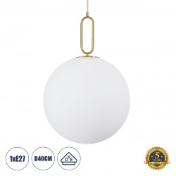 GLOBOSTAR® BELLISSIMO 61488 Μοντέρνο Κρεμαστό Φωτιστικό Οροφής με Ντουί 1 x E27 AC 220-240V IP20 - Λευκό & Χρυσό Πλατίνα - Μ40 x Π40 x Υ62cm GLOBOSTAR® BELLISSIMO 61488 Μοντέρνο Κρεμαστό Φωτιστικό Οροφής με Ντουί 1 x E27 AC 220-240V IP20 - Λευκό & Χρυσό Πλατίνα - Μ40 x Π40 x Υ62cm