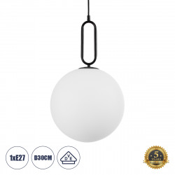 GLOBOSTAR® BELLISSIMO 61490 Μοντέρνο Κρεμαστό Φωτιστικό Οροφής με Ντουί 1 x E27 AC 220-240V IP20 - Λευκό & Μαύρο - Μ30 x Π30 x Υ52cm GLOBOSTAR® BELLISSIMO 61490 Μοντέρνο Κρεμαστό Φωτιστικό Οροφής με Ντουί 1 x E27 AC 220-240V IP20 - Λευκό & Μαύρο - Μ30 x Π30 x Υ52cm
