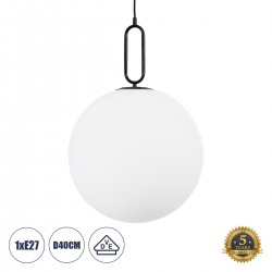 GLOBOSTAR® BELLISSIMO 61491 Μοντέρνο Κρεμαστό Φωτιστικό Οροφής με Ντουί 1 x E27 AC 220-240V IP20 - Λευκό & Μαύρο - Μ40 x Π40 x Υ62cm GLOBOSTAR® BELLISSIMO 61491 Μοντέρνο Κρεμαστό Φωτιστικό Οροφής με Ντουί 1 x E27 AC 220-240V IP20 - Λευκό & Μαύρο - Μ40 x Π40 x Υ62cm