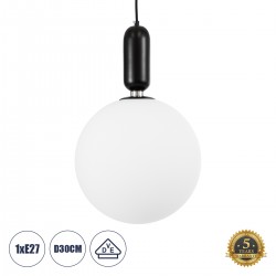 GLOBOSTAR® ESTETICO 61496 Μοντέρνο Κρεμαστό Φωτιστικό Οροφής με Ντουί 1 x E27 AC 220-240V IP20 - Λευκό & Μαύρο - Μ30 x Π30 x Υ48cm GLOBOSTAR® ESTETICO 61496 Μοντέρνο Κρεμαστό Φωτιστικό Οροφής με Ντουί 1 x E27 AC 220-240V IP20 - Λευκό & Μαύρο - Μ30 x Π30 x Υ48cm