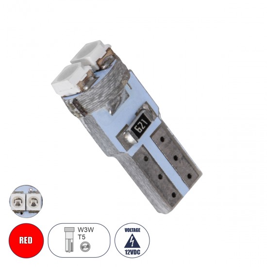 GloboStar® T5 81024 Λάμπα Αυτοκινήτου LED 2xSMD1210 0.6W 72lm 120° DC 12-16V IP20 Φ0.7 x Υ1.7cm Κόκκινο GloboStar® T5 81024 Λάμπα Αυτοκινήτου LED 2xSMD1210 0.6W 72lm 120° DC 12-16V IP20 Φ0.7 x Υ1.7cm Κόκκινο