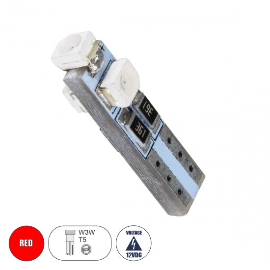 GloboStar® T5 81031 Λάμπα Αυτοκινήτου LED 3xSMD1210 0.48W 18lm 360° DC 12-16V IP20 Φ0.6 x Υ2cm Κόκκινο GloboStar® T5 81031 Λάμπα Αυτοκινήτου LED 3xSMD1210 0.48W 18lm 360° DC 12-16V IP20 Φ0.6 x Υ2cm Κόκκινο