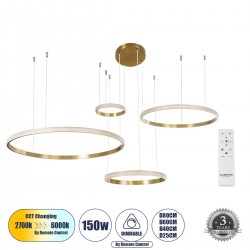 GLOBOSTAR® DIAMOND TETRA 61149 Μοντέρνο Κρεμαστό Φωτιστικό Οροφής LED 150W 18379lm 360° AC 220-240V IP20 Ρυθμιζόμενο Λευκό CCT με Χειριστήριο από 2700K έως 6000K Dimmable - Lumileds SMD Chip - Χρυσό Βούρτσας - Μ150 x Π150 x Υ60cm - 3 Χρόνια Εγγύηση GLOBOSTAR® DIAMOND TETRA 61149 Μοντέρνο Κρεμαστό Φωτιστικό Οροφής LED 150W 18379lm 360° AC 220-240V IP20 Ρυθμιζόμενο Λευκό CCT με Χειριστήριο από 2700K έως 6000K Dimmable - Lumileds SMD Chip - Χρυσό Βούρτσας - Μ150 x Π150 x Υ60cm - 3 Χρόνια Εγγύηση