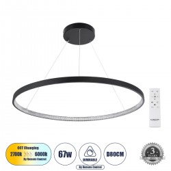 GLOBOSTAR® DIAMOND 61520 Μοντέρνο Κρεμαστό Φωτιστικό Οροφής LED 67W 7504lm 360° AC 220-240V IP20 Ρυθμιζόμενο Λευκό CCT με Χειριστήριο από 2700K έως 6000K Dimmable - Lumileds SMD Chip - Μαύρο Ματ - Μ80 x Π80 x Υ110cm - 3 Χρόνια Εγγύηση GLOBOSTAR® DIAMOND 61520 Μοντέρνο Κρεμαστό Φωτιστικό Οροφής LED 67W 7504lm 360° AC 220-240V IP20 Ρυθμιζόμενο Λευκό CCT με Χειριστήριο από 2700K έως 6000K Dimmable - Lumileds SMD Chip - Μαύρο Ματ - Μ80 x Π80 x Υ110cm - 3 Χρόνια Εγγύηση