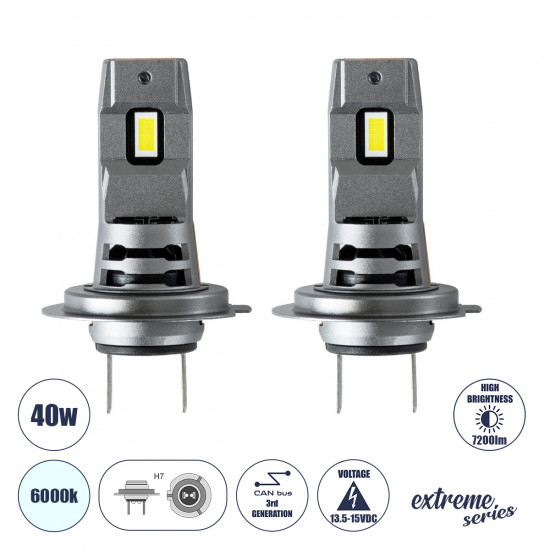 GloboStar® 85649 7S H7 KIT Βασικού Φωτισμού Αυτοκινήτου & Μοτοσυκλέτας 3rd Generation Can-Bus Extreme Series LED 7035 SMD 40W 7200lm DC 13.5-15V Αδιάβροχο IP68 Ψυχρό Λευκό 6000K GloboStar® 85649 7S H7 KIT Βασικού Φωτισμού Αυτοκινήτου & Μοτοσυκλέτας 3rd Generation Can-Bus Extreme Series LED 7035 SMD 40W 7200lm DC 13.5-15V Αδιάβροχο IP68 Ψυχρό Λευκό 6000K