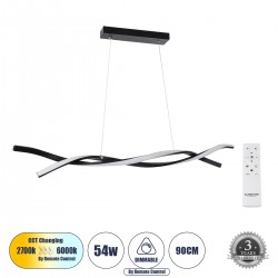 GLOBOSTAR® MORALES 61275 Μοντέρνο Κρεμαστό Φωτιστικό Οροφής LED 54W 6048lm 300° AC 220-240V IP20 Ρυθμιζόμενο Λευκό CCT με Χειριστήριο από 2700K έως 6000K Dimmable - Lumileds SMD Chip - Μαύρο Ματ - Μ90 x Π14 x Υ14cm - 3 Χρόνια Εγγύηση GLOBOSTAR® MORALES 61275 Μοντέρνο Κρεμαστό Φωτιστικό Οροφής LED 54W 6048lm 300° AC 220-240V IP20 Ρυθμιζόμενο Λευκό CCT με Χειριστήριο από 2700K έως 6000K Dimmable - Lumileds SMD Chip - Μαύρο Ματ - Μ90 x Π14 x Υ14cm - 3 Χρόνια Εγγύηση