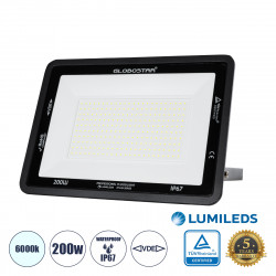GLOBOSTAR® ATLAS 61431 Προβολέας LED 200W 25000lm 120° AC 220-240V Αδιάβροχο IP67 Ψυχρό Λευκό 6000K - Lumileds SMD Chip - TÜV Rheinland Certified - Μαύρο Ματ - Μ38 x Π4 x Υ28cm - 5 Χρόνια Εγγύηση GLOBOSTAR® ATLAS 61431 Προβολέας LED 200W 25000lm 120° AC 220-240V Αδιάβροχο IP67 Ψυχρό Λευκό 6000K - Lumileds SMD Chip - TÜV Rheinland Certified - Μαύρο Ματ - Μ38 x Π4 x Υ28cm - 5 Χρόνια Εγγύηση