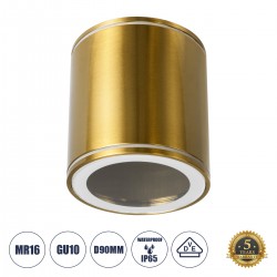 GLOBOSTAR® MARETTI 61447 Μοντέρνο Φωτιστικό Οροφής με Ντουί 1 x GU10 AC 220-240V Αδιάβροχο IP65 - Χρυσό Πλατίνα - Μ9 x Π9 x Υ9cm GLOBOSTAR® MARETTI 61447 Μοντέρνο Φωτιστικό Οροφής με Ντουί 1 x GU10 AC 220-240V Αδιάβροχο IP65 - Χρυσό Πλατίνα - Μ9 x Π9 x Υ9cm