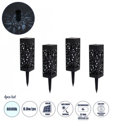 GloboStar® TRIBAL 71525 ΣΕΤ 4 Τεμαχίων Αυτόνομα Ηλιακά Φωτιστικά LED SMD 0.80W/Τεμ. 80lm/Τεμ. με Ενσωματωμένη Μπαταρία 600mAh - Φωτοβολταϊκό Πάνελ με Αισθητήρα Ημέρας-Νύχτας Αδιάβροχο IP65 Φανάρι Κήπου Τετράγωνο Ψυχρό Λευκό 6000K Μ6 x Π6 x Υ18cm - 1 Χρόνo GloboStar® TRIBAL 71525 ΣΕΤ 4 Τεμαχίων Αυτόνομα Ηλιακά Φωτιστικά LED SMD 0.80W/Τεμ. 80lm/Τεμ. με Ενσωματωμένη Μπαταρία 600mAh - Φωτοβολταϊκό Πάνελ με Αισθητήρα Ημέρας-Νύχτας Αδιάβροχο IP65 Φανάρι Κήπου Τετράγωνο Ψυχρό Λευκό 6000K Μ6 x Π6 x Υ18cm - 1 Χρόνo