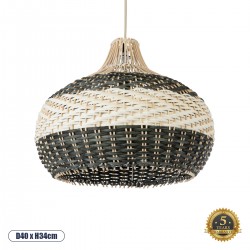 GLOBOSTAR® BARBADOS 01946 Boho Κρεμαστό Φωτιστικό Οροφής με Ντουί 1 x E27 AC 220-240V IP20 - Μπεζ & Λαδί - Μ40 x Π40 x Υ34cm GLOBOSTAR® BARBADOS 01946 Boho Κρεμαστό Φωτιστικό Οροφής με Ντουί 1 x E27 AC 220-240V IP20 - Μπεζ & Λαδί - Μ40 x Π40 x Υ34cm