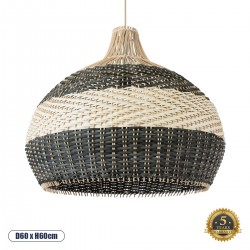 GLOBOSTAR® BARBADOS 01947 Boho Κρεμαστό Φωτιστικό Οροφής με Ντουί 1 x E27 AC 220-240V IP20 - Μπεζ & Λαδί - Μ60 x Π60 x Υ60cm GLOBOSTAR® BARBADOS 01947 Boho Κρεμαστό Φωτιστικό Οροφής με Ντουί 1 x E27 AC 220-240V IP20 - Μπεζ & Λαδί - Μ60 x Π60 x Υ60cm