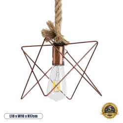 GLOBOSTAR® KAZEMI 02019 Μοντέρνο Κρεμαστό Φωτιστικό Οροφής με Ντουί 1 x E27 AC 220-240V IP20 - Χάλκινο & Μπεζ - Μ18 x Π18 x Υ17cm GLOBOSTAR® KAZEMI 02019 Μοντέρνο Κρεμαστό Φωτιστικό Οροφής με Ντουί 1 x E27 AC 220-240V IP20 - Χάλκινο & Μπεζ - Μ18 x Π18 x Υ17cm