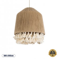 GLOBOSTAR® PUERTORICO 02092 Boho Κρεμαστό Φωτιστικό Οροφής με Ντουί 1 x E27 AC 220-240V IP20 - Μπεζ & Λευκό - Μ40 x Π40 x Υ45cm GLOBOSTAR® PUERTORICO 02092 Boho Κρεμαστό Φωτιστικό Οροφής με Ντουί 1 x E27 AC 220-240V IP20 - Μπεζ & Λευκό - Μ40 x Π40 x Υ45cm