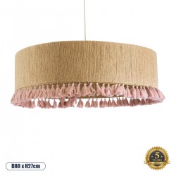 GLOBOSTAR® PUERTORICO 02097 Boho Κρεμαστό Φωτιστικό Οροφής με Ντουί 3 x E27 AC 220-240V IP20 - Μπεζ & Ροζ - Μ80 x Π80 x Υ27cm GLOBOSTAR® PUERTORICO 02097 Boho Κρεμαστό Φωτιστικό Οροφής με Ντουί 3 x E27 AC 220-240V IP20 - Μπεζ & Ροζ - Μ80 x Π80 x Υ27cm