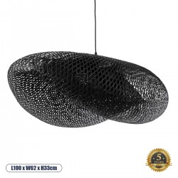 GLOBOSTAR® MEXICO 02203 Boho Κρεμαστό Φωτιστικό Οροφής με Ντουί 1 x E27 AC 220-240V IP20 - Μαύρο - Μ100 x Π62 x Υ33cm GLOBOSTAR® MEXICO 02203 Boho Κρεμαστό Φωτιστικό Οροφής με Ντουί 1 x E27 AC 220-240V IP20 - Μαύρο - Μ100 x Π62 x Υ33cm