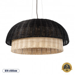GLOBOSTAR® CORSICA 02216 Boho Κρεμαστό Φωτιστικό Οροφής με Ντουί 1 x E27 AC 220-240V IP20 - Μαύρο & Μπεζ - Μ70 x Π70 x Υ35cm GLOBOSTAR® CORSICA 02216 Boho Κρεμαστό Φωτιστικό Οροφής με Ντουί 1 x E27 AC 220-240V IP20 - Μαύρο & Μπεζ - Μ70 x Π70 x Υ35cm