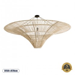 GLOBOSTAR® PALERMO 02309 Boho Φωτιστικό Οροφής με Ντουί 1 x E27 AC 220-240V IP20 - Μπεζ - Μ150 x Π150 x Υ78cm GLOBOSTAR® PALERMO 02309 Boho Φωτιστικό Οροφής με Ντουί 1 x E27 AC 220-240V IP20 - Μπεζ - Μ150 x Π150 x Υ78cm