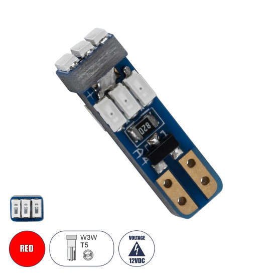 GloboStar® T5 81469 Λάμπα Αυτοκινήτου LED 9xSMD3014 0.25W 25lm 360° DC 12-16V IP20 Μ0.5 x Π0.4 x Υ1.8cm Κόκκινο GloboStar® T5 81469 Λάμπα Αυτοκινήτου LED 9xSMD3014 0.25W 25lm 360° DC 12-16V IP20 Μ0.5 x Π0.4 x Υ1.8cm Κόκκινο