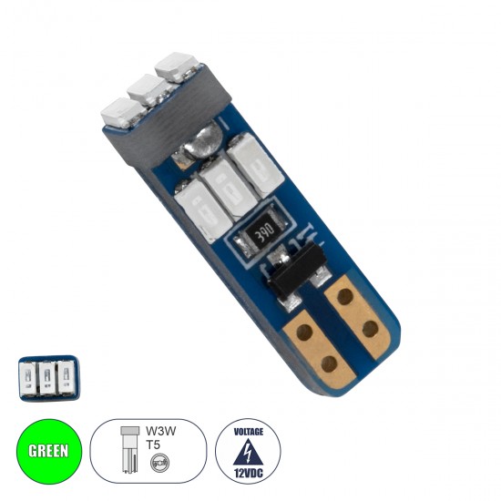 GloboStar® T5 81470 Λάμπα Αυτοκινήτου LED 9xSMD3014 0.25W 25lm 360° DC 12-16V IP20 Μ0.5 x Π0.4 x Υ1.8cm Πράσινο GloboStar® T5 81470 Λάμπα Αυτοκινήτου LED 9xSMD3014 0.25W 25lm 360° DC 12-16V IP20 Μ0.5 x Π0.4 x Υ1.8cm Πράσινο