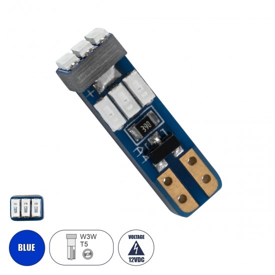 GloboStar® T5 81471 Λάμπα Αυτοκινήτου LED 9xSMD3014 0.25W 25lm 360° DC 12-16V IP20 Μ0.5 x Π0.4 x Υ1.8cm Μπλε GloboStar® T5 81471 Λάμπα Αυτοκινήτου LED 9xSMD3014 0.25W 25lm 360° DC 12-16V IP20 Μ0.5 x Π0.4 x Υ1.8cm Μπλε