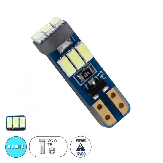 GloboStar® T5 81473 Λάμπα Αυτοκινήτου LED 9xSMD3014 0.25W 25lm 360° DC 12-16V IP20 Μ0.5 x Π0.4 x Υ1.8cm Ice Blue GloboStar® T5 81473 Λάμπα Αυτοκινήτου LED 9xSMD3014 0.25W 25lm 360° DC 12-16V IP20 Μ0.5 x Π0.4 x Υ1.8cm Ice Blue