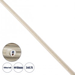 GloboStar® 77627 Στρογγυλό Υφασμάτινο Καλώδιο 1m 2 x 0.75mm² Μπεζ GloboStar® 77627 Στρογγυλό Υφασμάτινο Καλώδιο 1m 2 x 0.75mm² Μπεζ