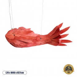 GLOBOSTAR® GOURAMI 02360 Μοντέρνο Κρεμαστό Φωτιστικό Οροφής με Ντουί 1 x E27 AC 220-240V IP20 - Κόκκινο - Μ70 x Π40 x Υ27cm GLOBOSTAR® GOURAMI 02360 Μοντέρνο Κρεμαστό Φωτιστικό Οροφής με Ντουί 1 x E27 AC 220-240V IP20 - Κόκκινο - Μ70 x Π40 x Υ27cm