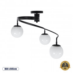 GLOBOSTAR® SELINA 01089 Μοντέρνο Φωτιστικό Οροφής με Ντουί 3 x E27 AC 220-240V IP20 - Μαύρο & Λευκό - Μ60 x Π60 x Υ45cm GLOBOSTAR® SELINA 01089 Μοντέρνο Φωτιστικό Οροφής με Ντουί 3 x E27 AC 220-240V IP20 - Μαύρο & Λευκό - Μ60 x Π60 x Υ45cm