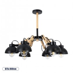 GLOBOSTAR® OLD SCHOOL 01094 Μοντέρνο Φωτιστικό Οροφής με Ντουί 6 x E27 AC 220-240V IP20 - Μαύρο & Μπεζ - Μ75 x Π75 x Υ40cm GLOBOSTAR® OLD SCHOOL 01094 Μοντέρνο Φωτιστικό Οροφής με Ντουί 6 x E27 AC 220-240V IP20 - Μαύρο & Μπεζ - Μ75 x Π75 x Υ40cm
