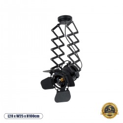 GLOBOSTAR® BROADWAY 01140 Vintage Φωτιστικό Οροφής με Ντουί 1 x E27 AC 220-240V IP20 - Μαύρο - Μ28 x Π25 x Υ100cm GLOBOSTAR® BROADWAY 01140 Vintage Φωτιστικό Οροφής με Ντουί 1 x E27 AC 220-240V IP20 - Μαύρο - Μ28 x Π25 x Υ100cm