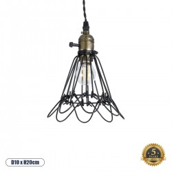 GLOBOSTAR® FLOWER IRON RUST 01181 Vintage Κρεμαστό Φωτιστικό Οροφής με Ντουί 1 x E27 AC 220-240V IP20 - Μαύρο & Μπρούτζινο - Μ10 x Π10 x Υ20cm GLOBOSTAR® FLOWER IRON RUST 01181 Vintage Κρεμαστό Φωτιστικό Οροφής με Ντουί 1 x E27 AC 220-240V IP20 - Μαύρο & Μπρούτζινο - Μ10 x Π10 x Υ20cm