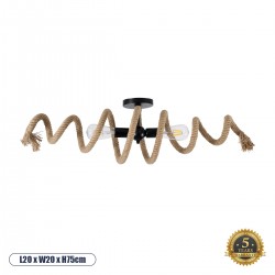 GLOBOSTAR® SPIRAL 01188 Vintage Φωτιστικό Οροφής με Ντουί 2 x E27 AC 220-240V IP20 - Μαύρο & Μπεζ - Μ20 x Π20 x Υ75cm GLOBOSTAR® SPIRAL 01188 Vintage Φωτιστικό Οροφής με Ντουί 2 x E27 AC 220-240V IP20 - Μαύρο & Μπεζ - Μ20 x Π20 x Υ75cm