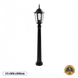 GloboStar® ELLIPSE 01401 Vintage Φωτιστικό Κολωνάκι Κήπου  Μονόφωτο 1 x E27 Μαύρο Μεταλλικό Πλέγμα L17 x W16 x H105cm GloboStar® ELLIPSE 01401 Vintage Φωτιστικό Κολωνάκι Κήπου  Μονόφωτο 1 x E27 Μαύρο Μεταλλικό Πλέγμα L17 x W16 x H105cm